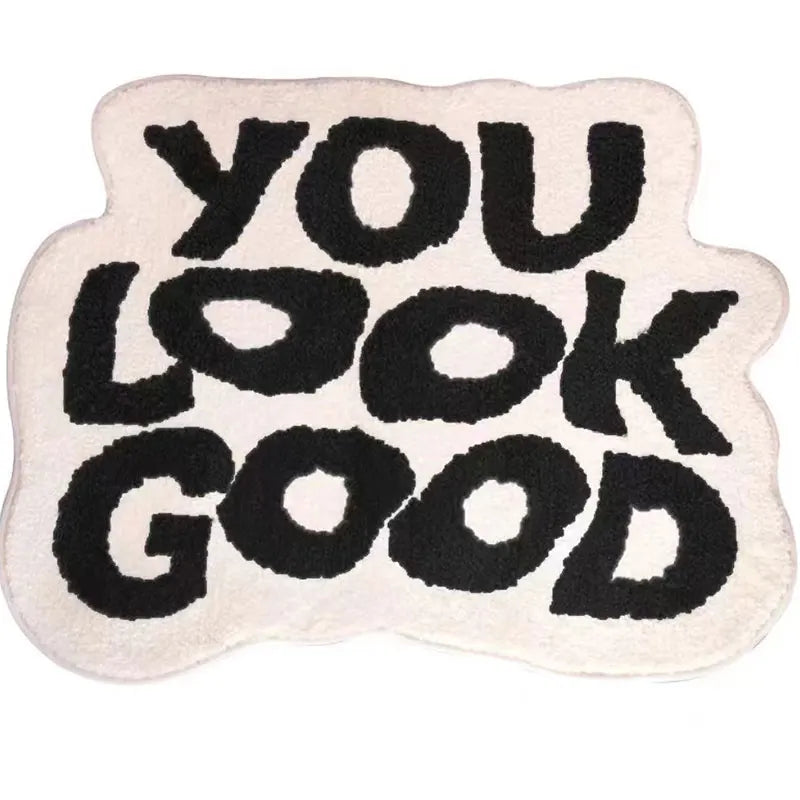 Tufted You Look Good Rug Custom Handmade Rug, Tufted Rug, Living Room Rug, Rug for Funny Bedroom, Cute Fun Bath Mat