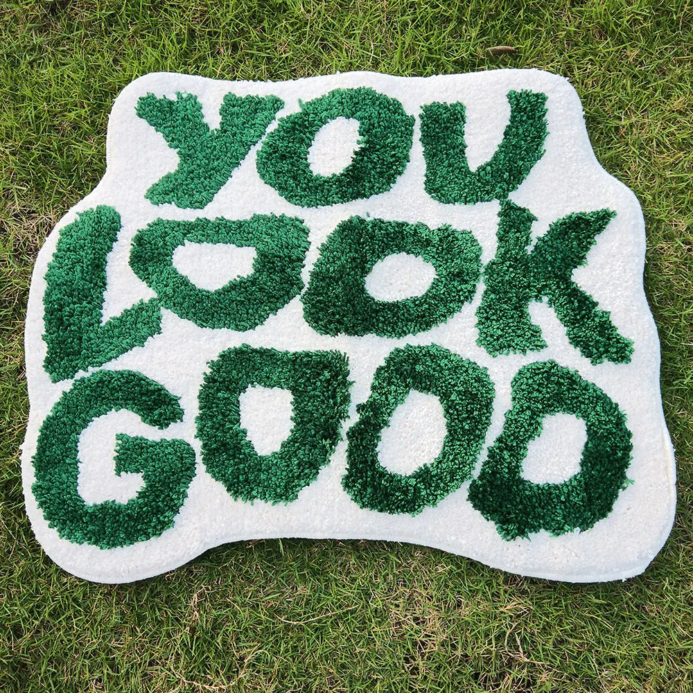 Tufted You Look Good Rug Custom Handmade Rug, Tufted Rug, Living Room Rug, Rug for Funny Bedroom, Cute Fun Bath Mat