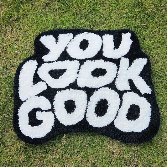 Tufted You Look Good Rug Custom Handmade Rug, Tufted Rug, Living Room Rug, Rug for Funny Bedroom, Cute Fun Bath Mat